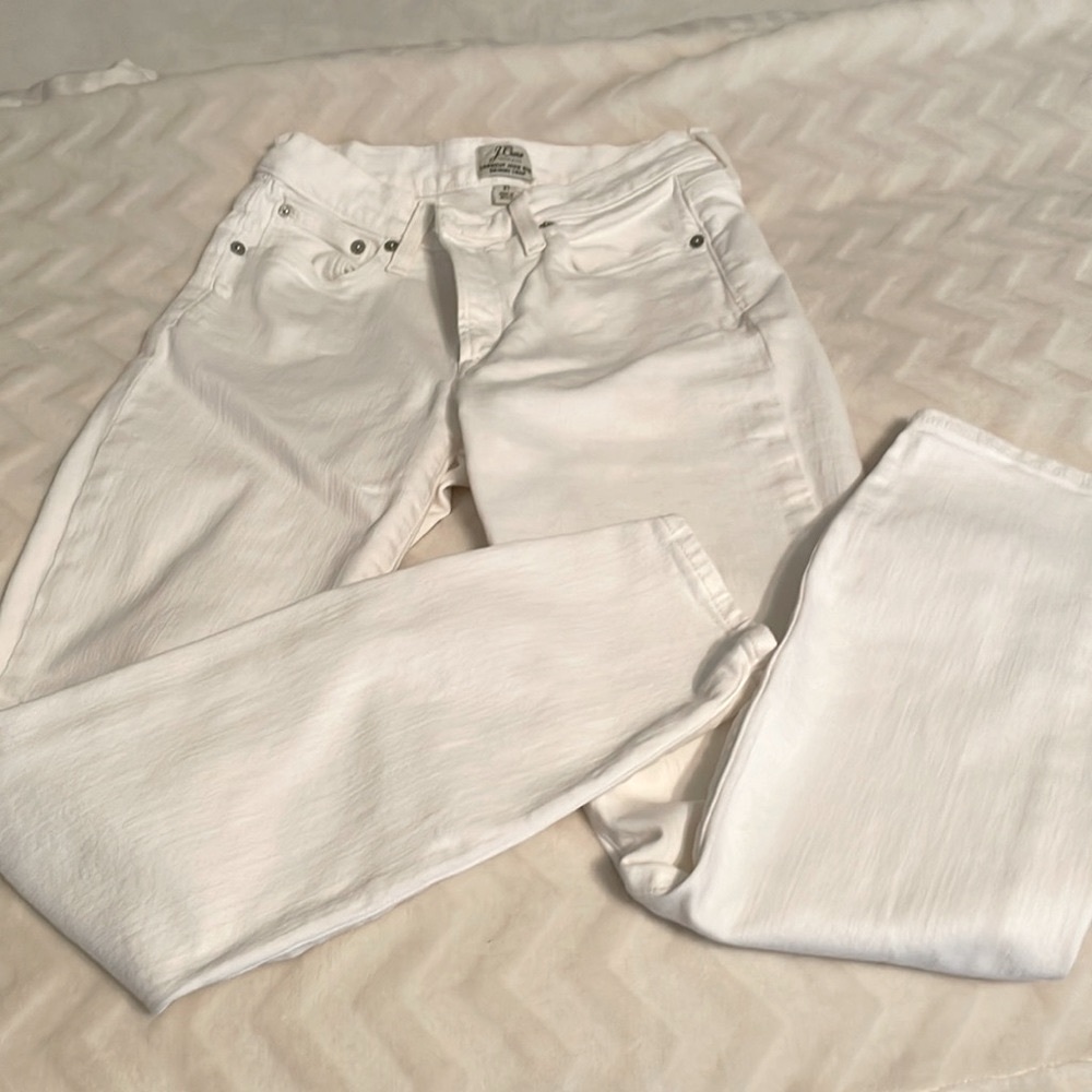 J. Crew White Lookout High Rise Skinny Crop—Size 27, 25” inseam